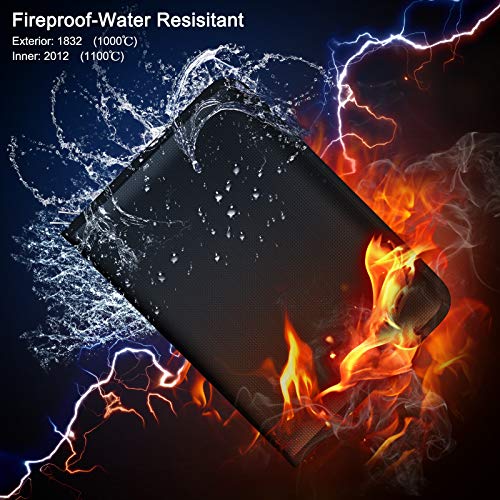 Fireproof File Organiser, Expanding File Folder Fireproof and Waterproof Document Bag with Fire Resistant Zipper, Portable Files Organisers A4 for Bills and Valuables Storage Protection(13 Pockets)
