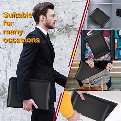 Fireproof File Organiser, Expanding File Folder Fireproof and Waterproof Document Bag with Fire Resistant Zipper, Portable Files Organisers A4 for Bills and Valuables Storage Protection(13 Pockets)