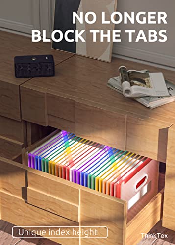 ThinkTex 26 Pockets Expanding File Folder, Upright & Open Top, A-Z Colorful Tabs, Larger Capacity Accordian Folder, Teacher Supplies - Pink