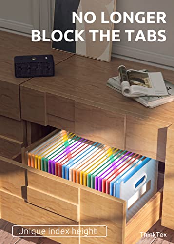 ThinkTex 26 Pockets Expanding File Folder, Upright & Open Top, A-Z Colorful Tabs, Larger Capacity Accordian Folder, Teacher Supplies - Blue