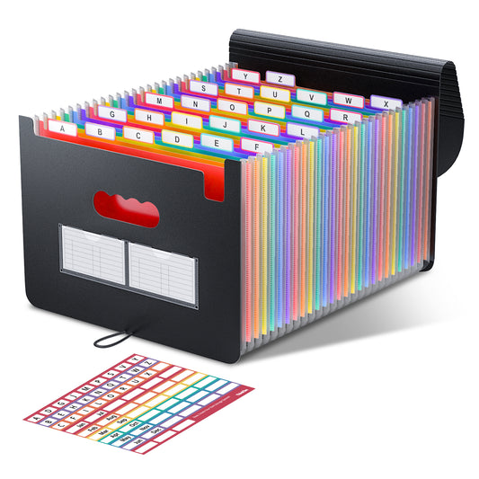 ThinkTex 26 Pockets Expanding File Folder, A-Z Colorful Tabs, Monthly Bill Receipt Documents Organiser, Larger Capacity, Letter/A4 Size Visit the BluePower Store