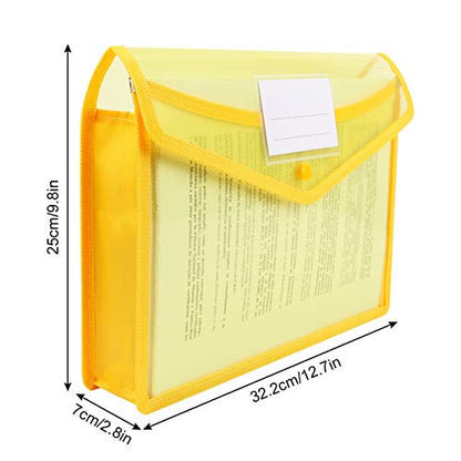 A4 Plastic Wallet Folders Popper,5 Pack Popper Envelope Files Folders with Snap Closure and Card Slot, Large Capacity Document Premium Pockets, Files Wallets for School Office Home, Assorted Colors