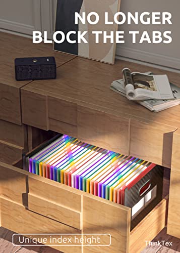 ThinkTex 26 Pockets Expanding File Folder, Upright & Open Top, A-Z Colorful Tabs, Larger Capacity Accordian Folder, Teacher Supplies