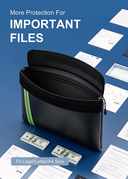ThinkTex Fireproof Document Bag, Waterproof Zipper, Large Size for Legal & Regular-15" x 11", Money Bag for Cash, Important Files, Passport, Birth Certificate